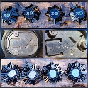 4pc set KMC XD SERIES CENTER CAPS SIMS WITH HARDWARE T148L215-H48-S1 LG1707-12